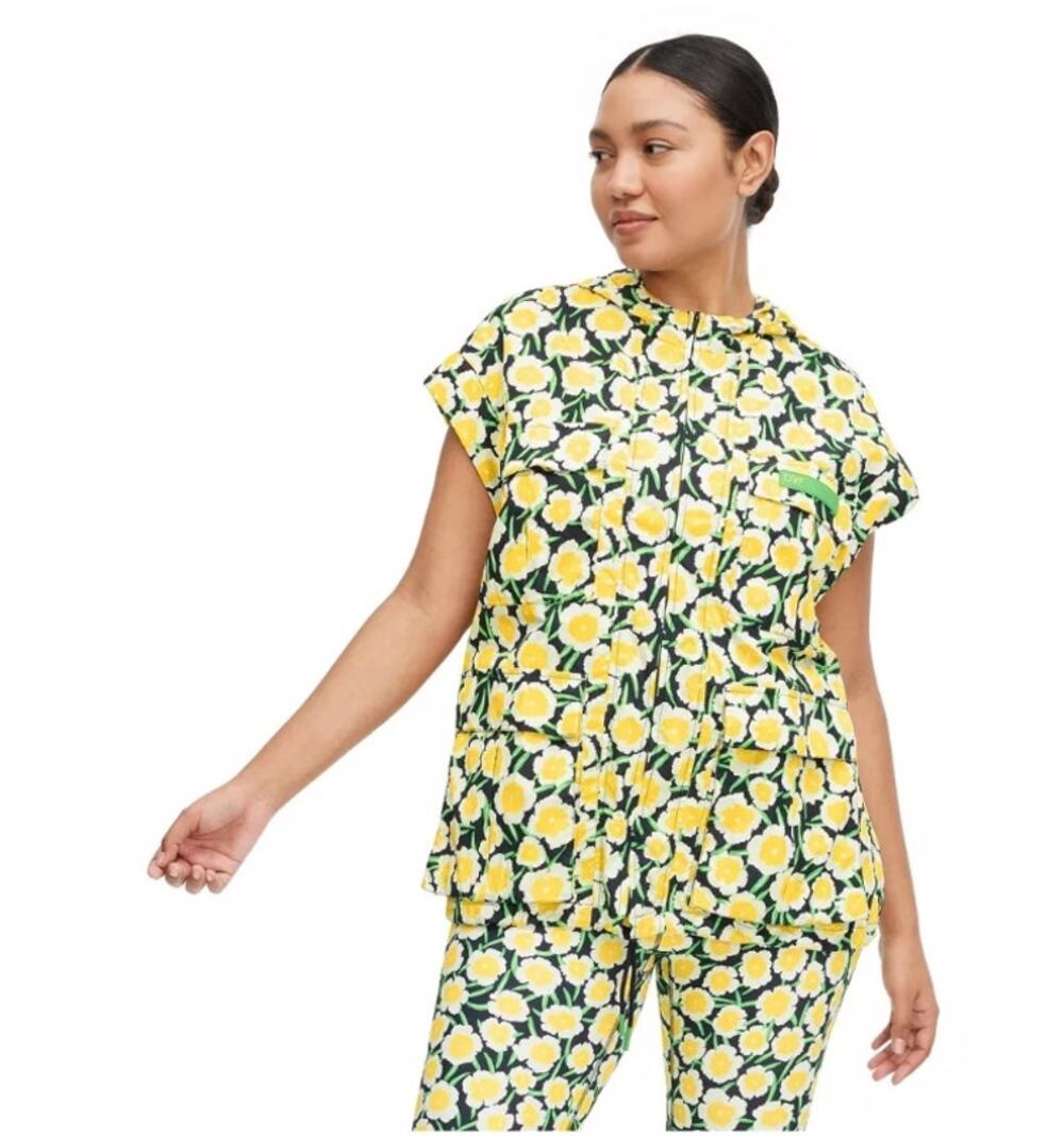 NWT Diane Von Furstenberg Target Windbreaker Yellow Poppy Jacket PLUS Size XXL
